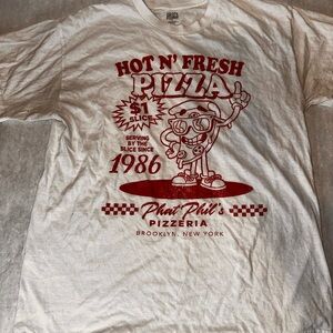 White and Red Graphic T-Shirt